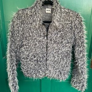 Zip up vintage faux fur jacket
